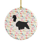 English Springer Spaniel Merry Christmas Ceramic Ornament