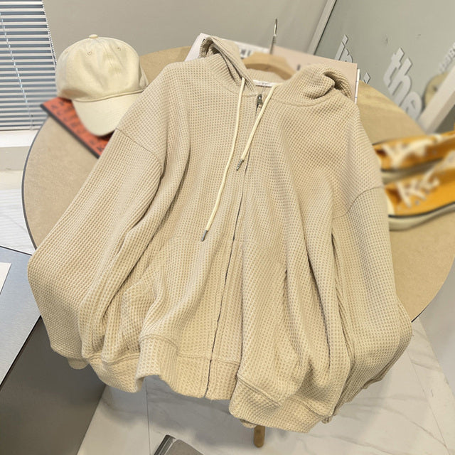 Women's Thermal Cardigan Zip Pullover Sweater Tops | Streetwear