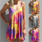Tie-Dye Spaghetti Strap Flowy Beach Dress