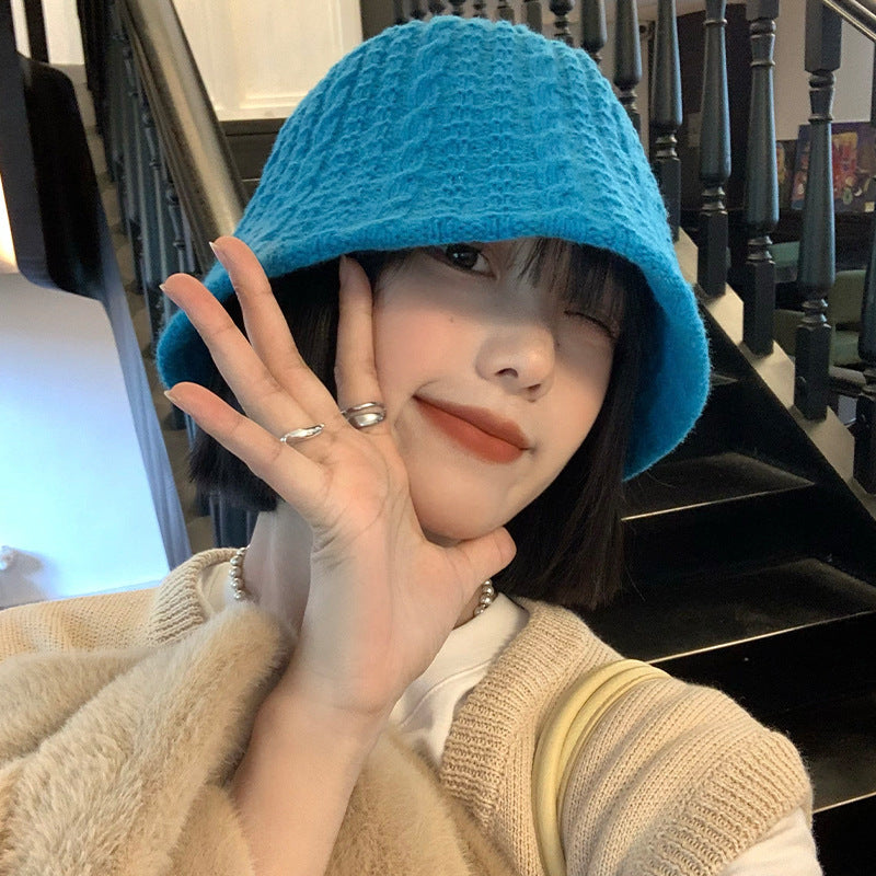 Women's Fashion Knitted Wool Fishing Hat | Embroidered Cap