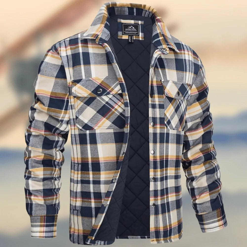 Long Sleeve Thick Checks Men's Jacket