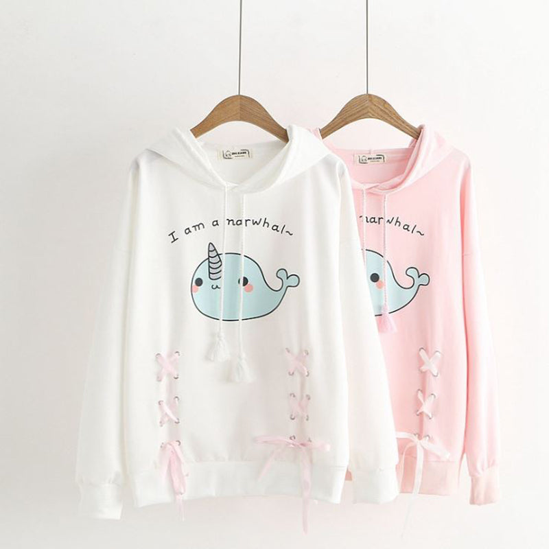 Kawaii Women’s Cotton Hoodie with Cartoon Print | Streetwear