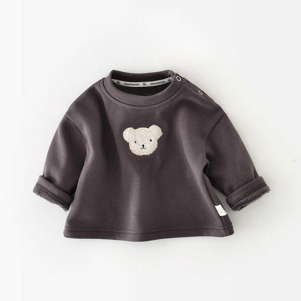 Thickened Bear Head Pullover for Kids