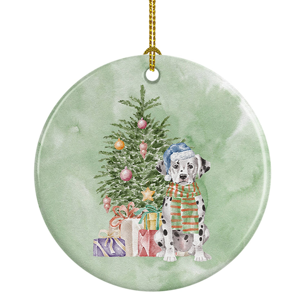 Dalmatian Puppy Christmas Presents and Tree Ceramic Ornament