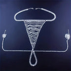 Rhinestone Thong Body Chain