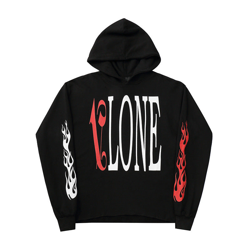 Korean Printed Long Sleeve Slouchy Loose Hoodie | Streetwear
