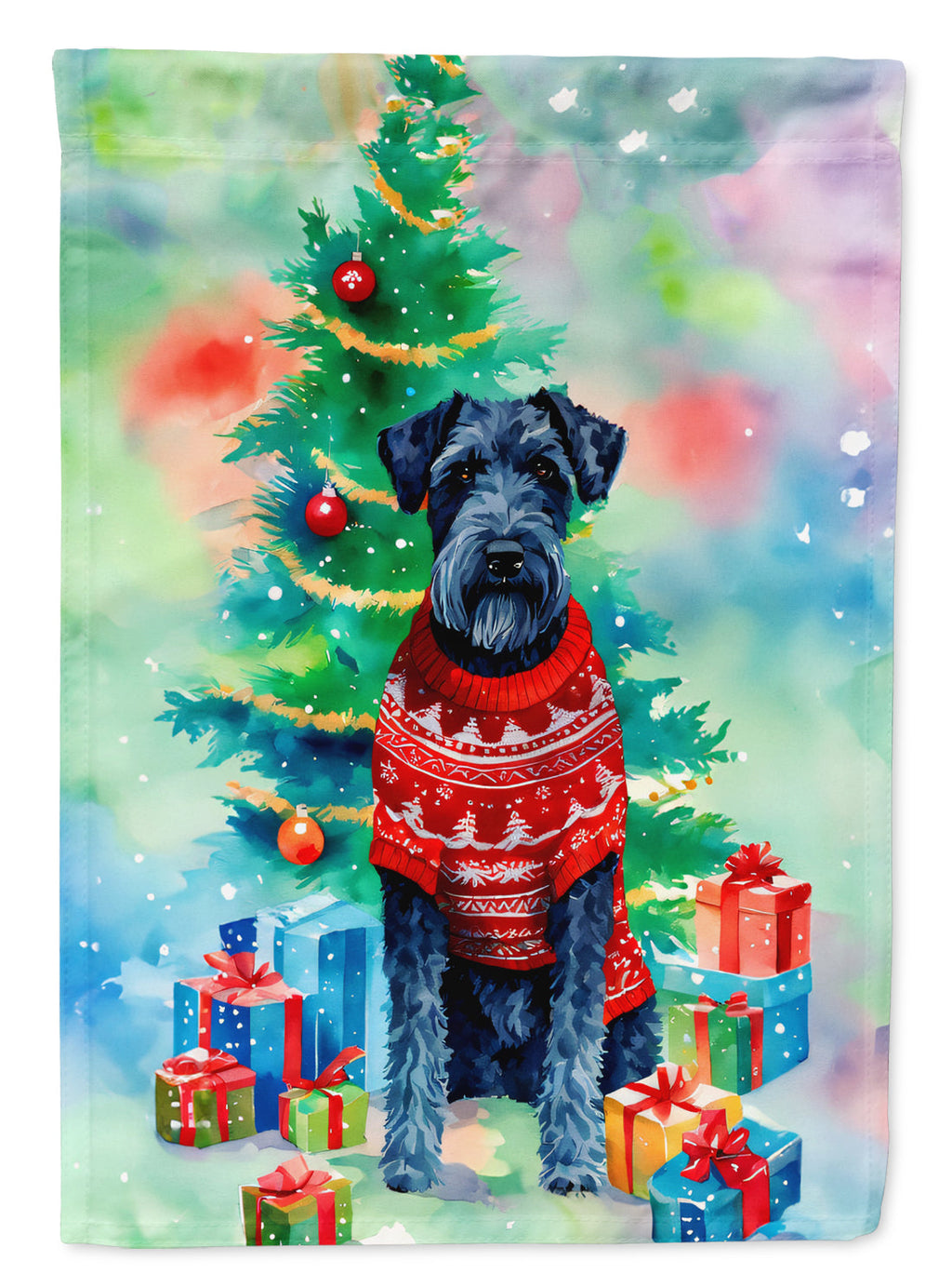 Kerry Blue Terrier Christmas Garden Flag