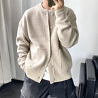 Men's Wool Cardigan - Spring Autumn Round Neck Sweater