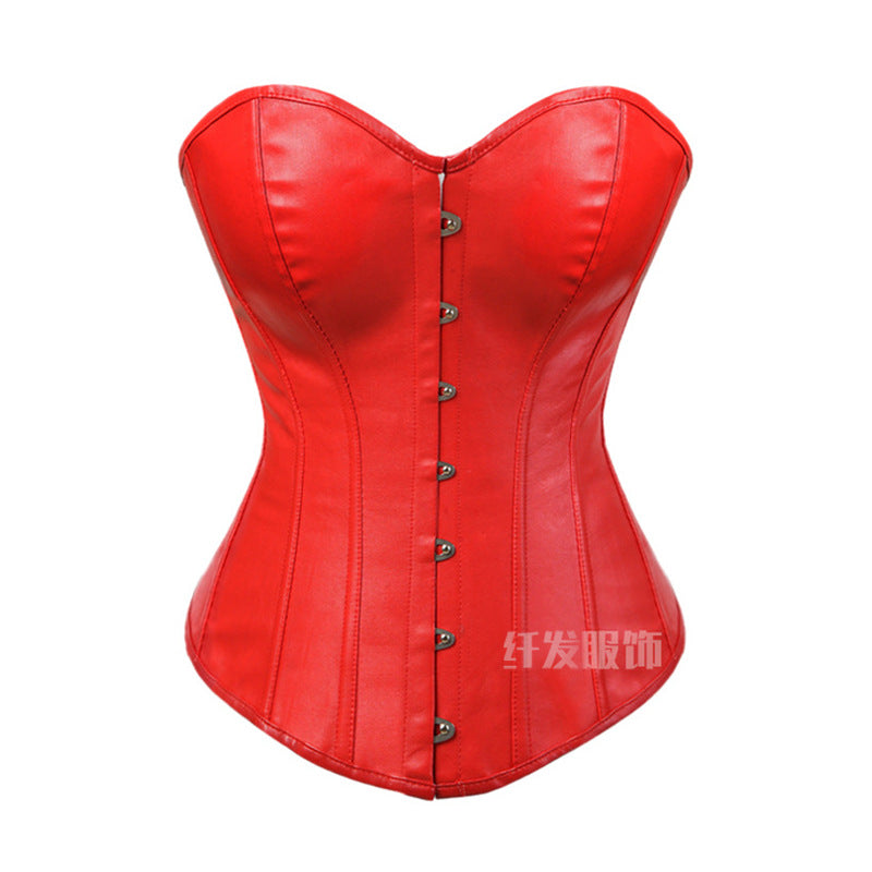 "Fashionable Leather Corset Shaping Bodywear for Women"