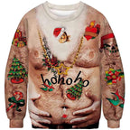 Funny 3D Printed Christmas Sweater for Men Long Sleeve