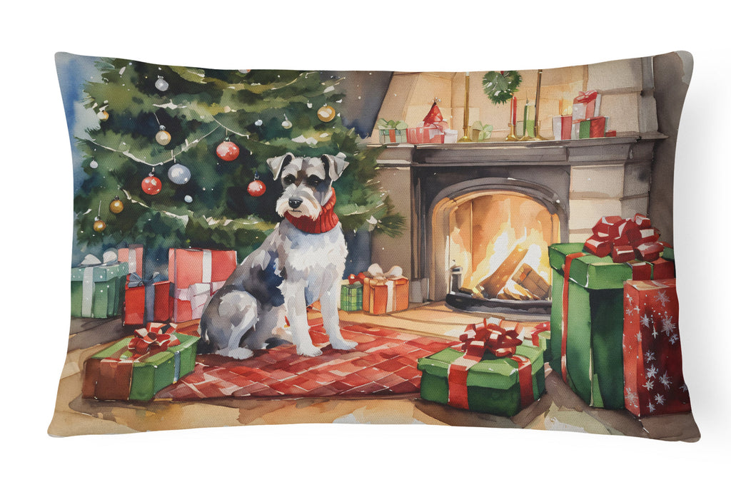 Schnauzer Cozy Christmas Throw Pillow