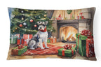 Schnauzer Cozy Christmas Throw Pillow