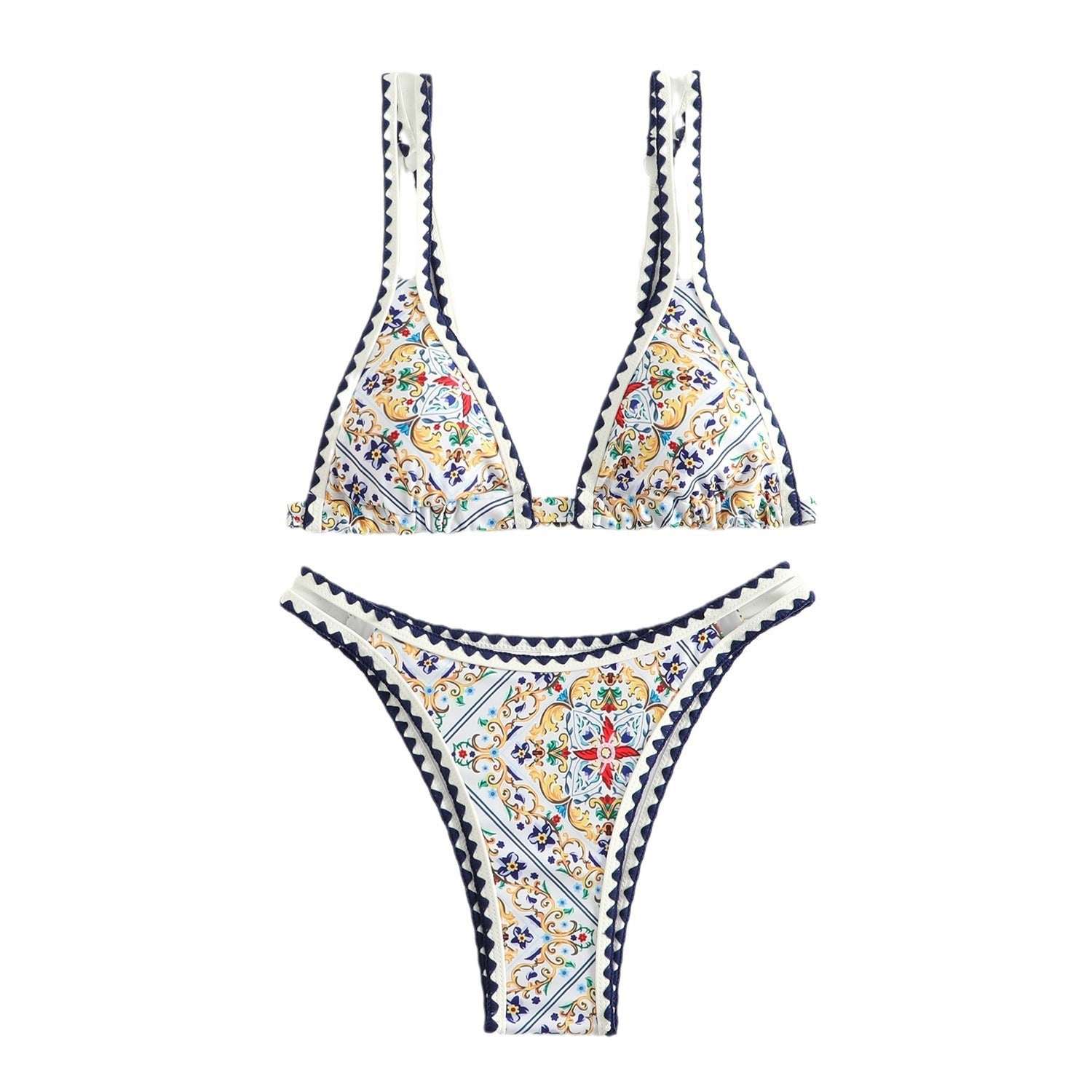 Boho Floral Triangle Bikini Set