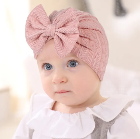 Baby Beanie Cap with Bow | Embroidered Cap