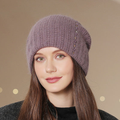 Fashionable Double-Layer Knitted Wool Warm Hat | Embroidered Cap