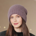 Fashionable Double-Layer Knitted Wool Warm Hat | Embroidered Cap