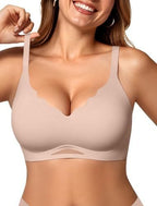 Wireless Push-Up Scalloped Bralette - No Underwire