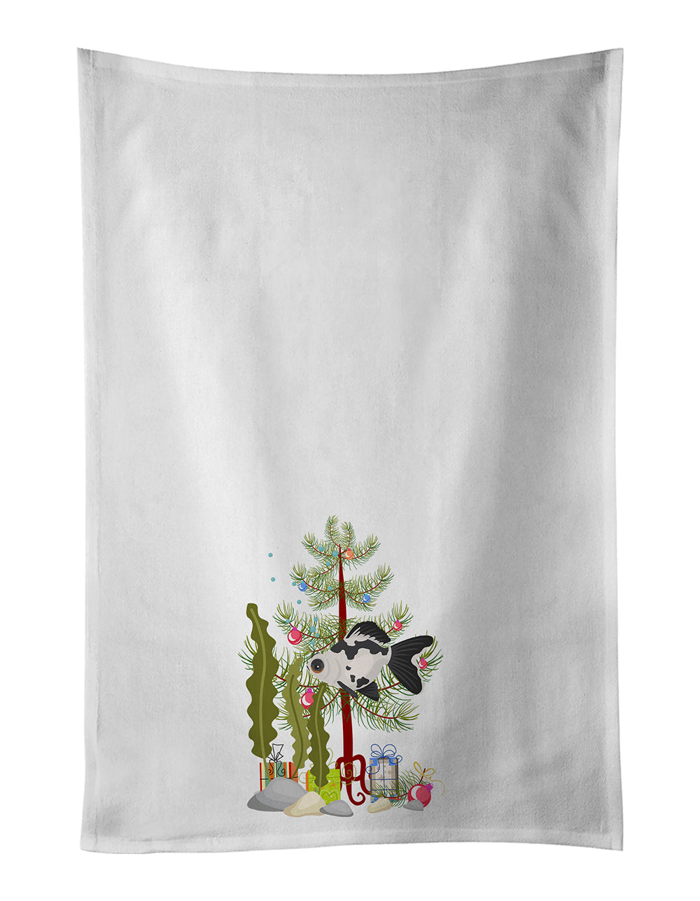 Telescope Eye Goldfish Merry Christmas Kitchen Towel Set of 2