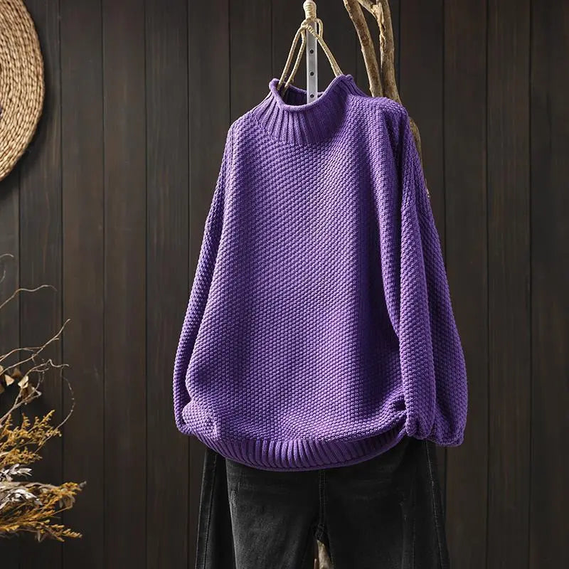 Women's Loose Mock Neck Sweater