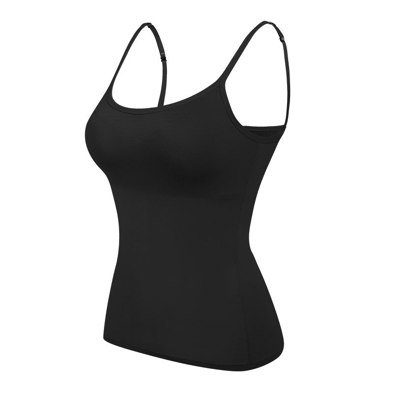 Seamless Camisole with Built-in Bra and Adjustable Straps