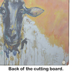 Peach Wool Sheep Glass Cutting Board