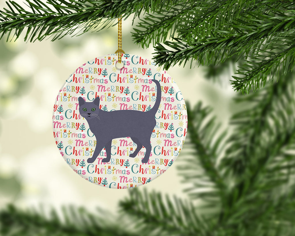 Korat #3 Cat Christmas Ceramic Ornament
