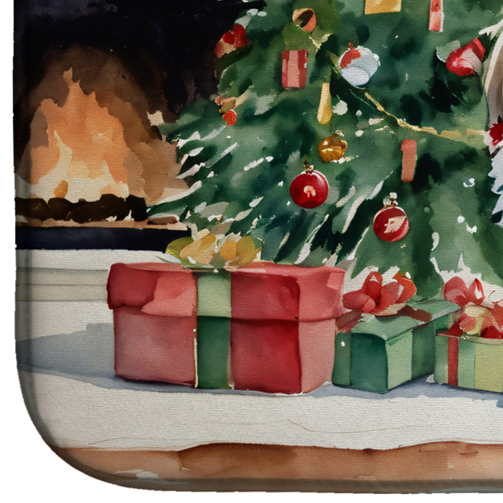 Pekingese Cozy Christmas Dish Drying Mat