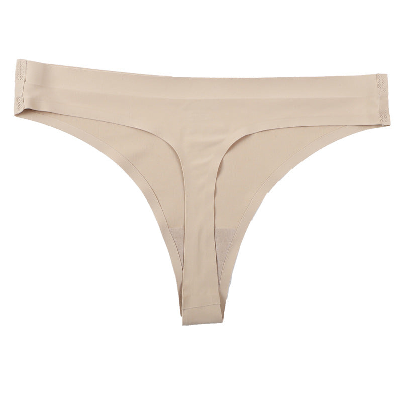 Comfortable Low Waist Ice Silk Thong for Women