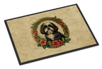 Shih Tzu Christmas Flowers Doormat