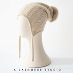 Thick Cashmere Knitted Hat for Autumn and Winter | Embroidered Cap
