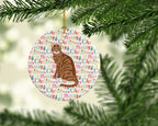 Toyger Cat Christmas Ceramic Ornament