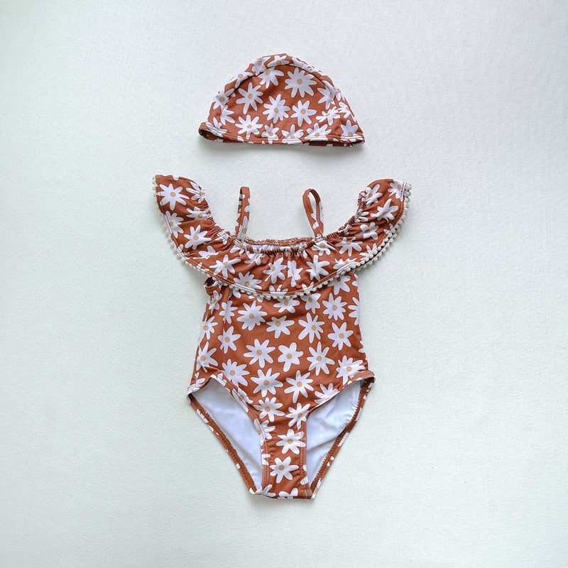 Personality Fashion Girls Ruffled Sling Swimsuit