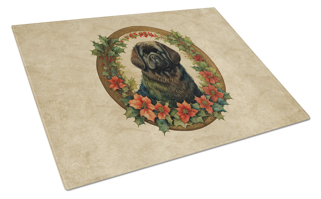Newfoundland Christmas Flowers Glass Cutting Board