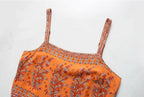 Summer Paisley Floral Print Bodysuit Jumpsuit for Women