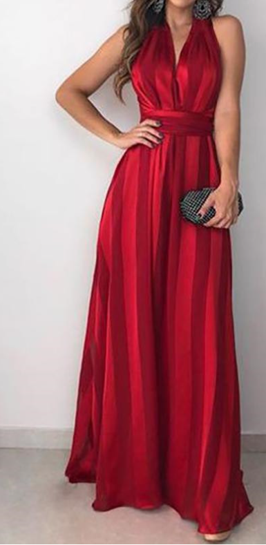 2024 Summer Women's Sexy V-Neck Casual Long Dress