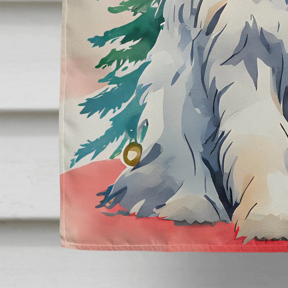 Old English Sheepdog Christmas House Flag