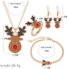 Christmas Jewelry Set with Alloy Reindeer Design