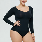 Women's Seamless Long Sleeve One-Piece Bodysuit, Body Shaper & Yoga Jumpsuit