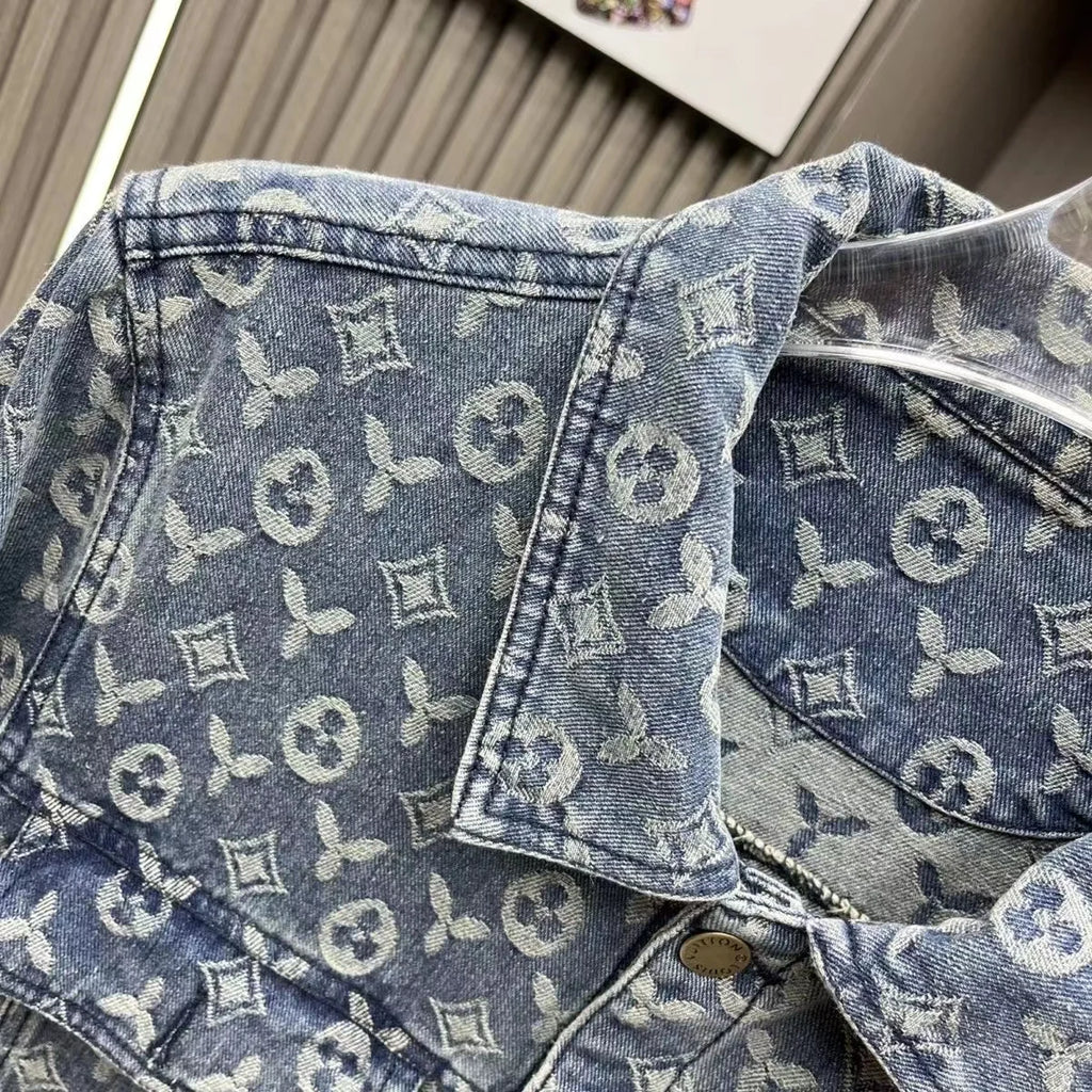 Men's Denim Jacket - Thick Cotton Outerwear for Winter