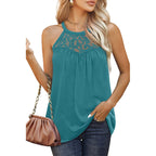 Lace-Trim Sleeveless Floral Mini Dress for Women