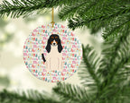 Merry Christmas Swiss Hound Ceramic Ornament