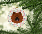Eurasier Merry Christmas Ceramic Ornament