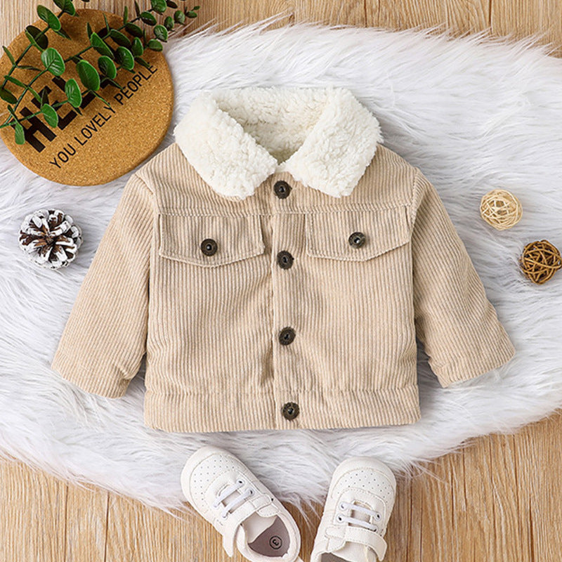 Infant Toddler Winter Fleece Corduroy Jacket