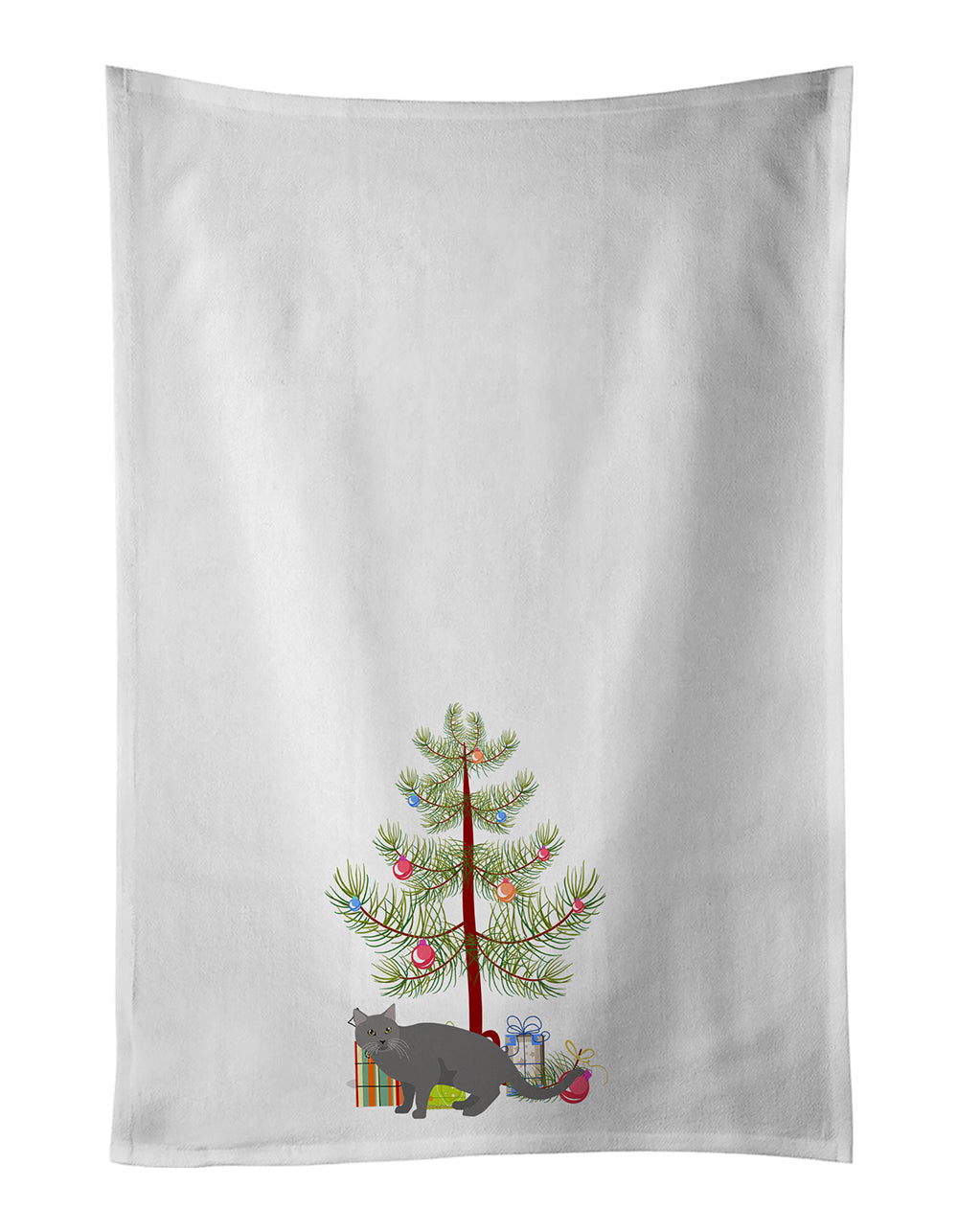 Chartreux Cat Christmas Kitchen Towel Set of 2