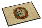 English Bulldog Christmas Flowers Doormat