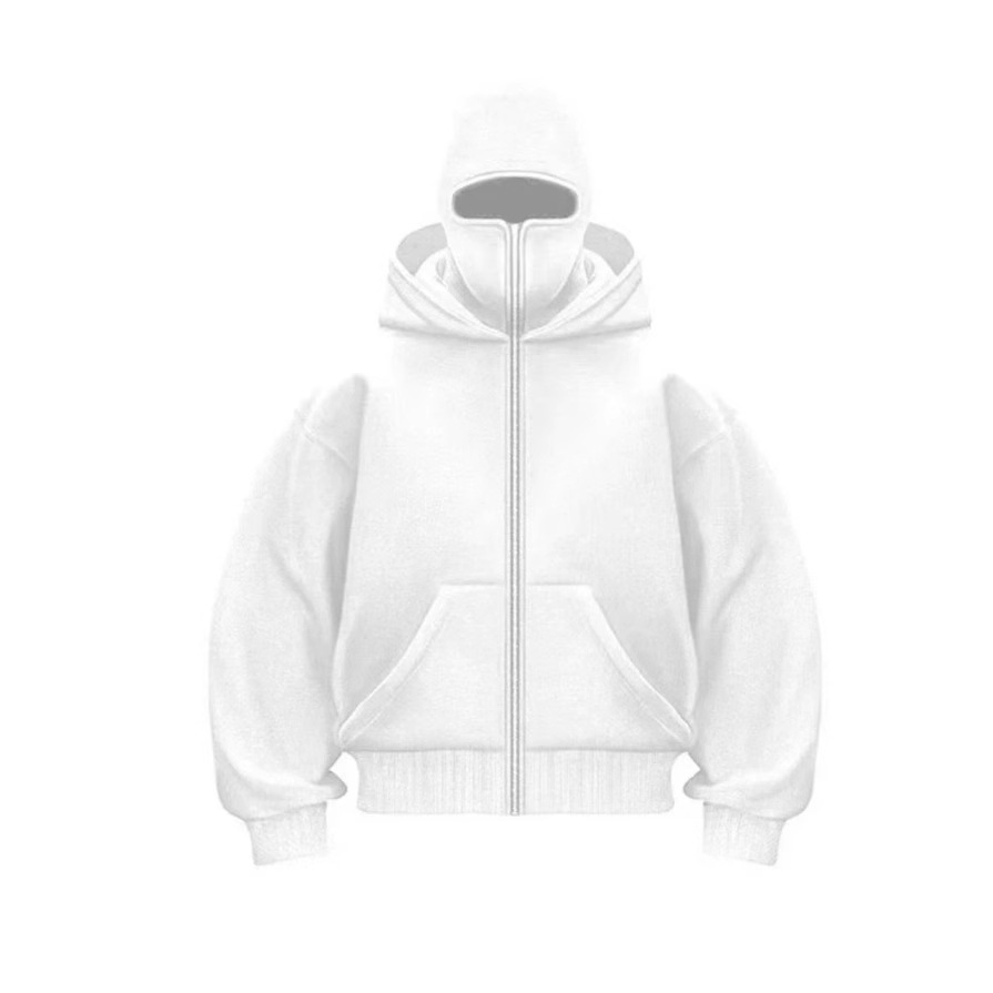 Barrack Hooded Face Mask Zipper Sweatshirt | Streetwear