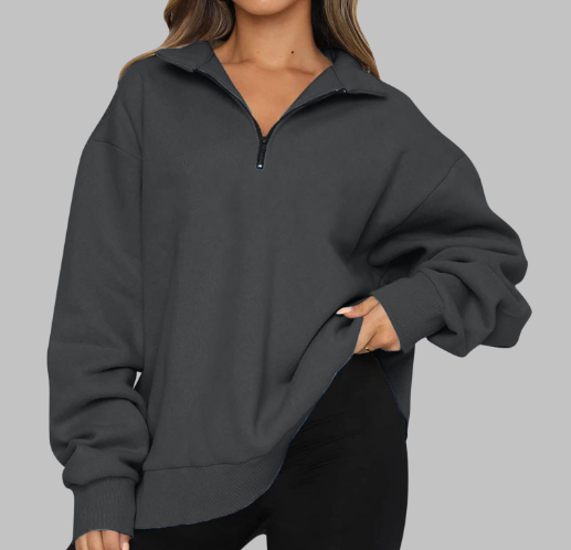 Casual Half-Zipper Pullover Top | Streetwear