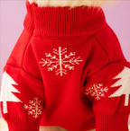 Christmas Tree Elk Design Dog Sweater – Festive Holiday Knit for Pets