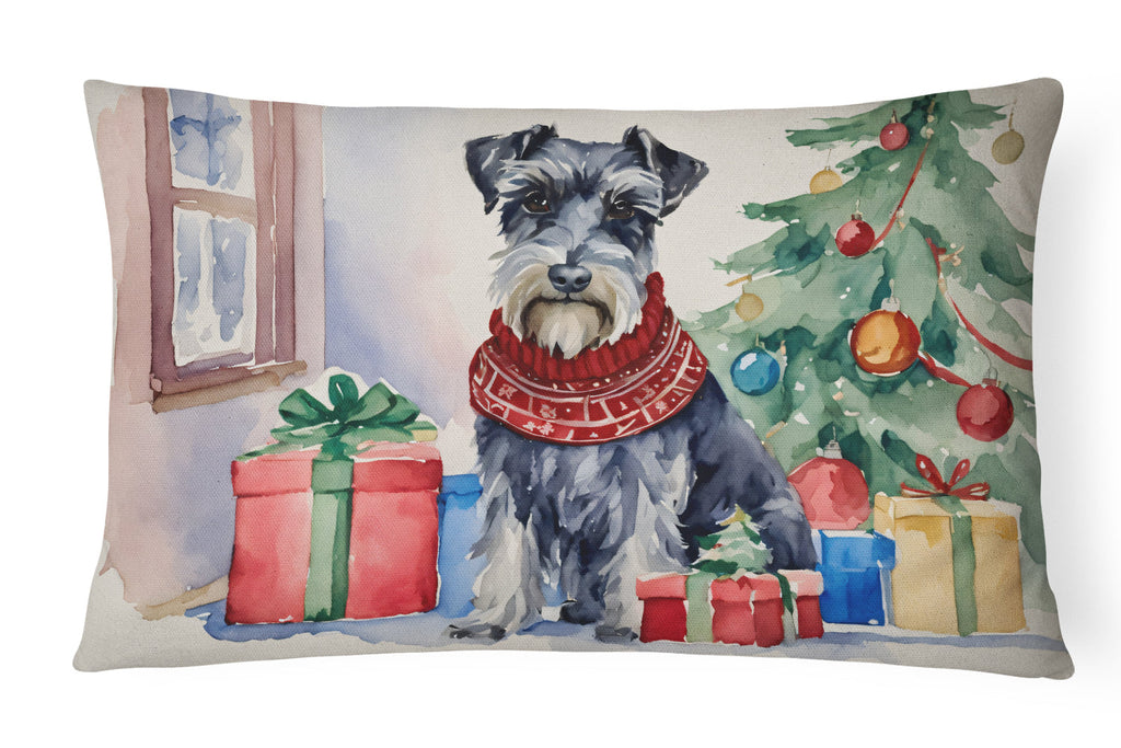 Schnauzer Christmas Throw Pillow