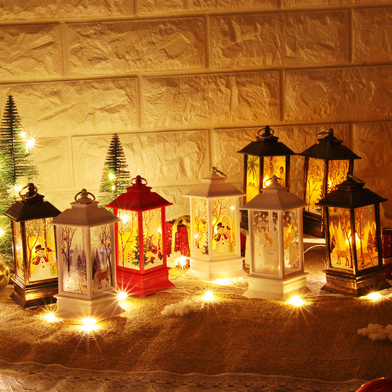 Christmas Snowman Candle Lantern Table Night Light Decor